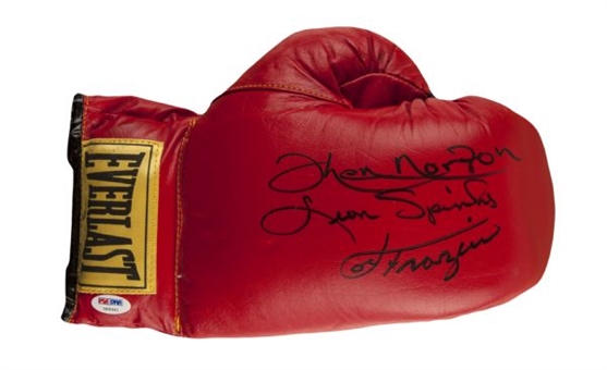 Joe Frazier, Ken Norton, & Leon Spinks Autographed Everlast Boxing Glove